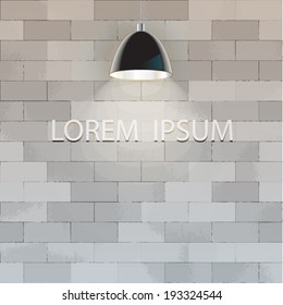 vector seamless bricks wall with lamp