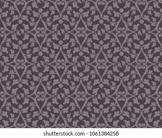Vector seamless bright classic baroque pattern. 