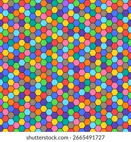Vetor sem costura brilhante padrão de hexágono colorido