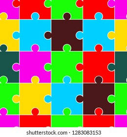 Vector Seamless Brightly Colored Puzzle Pattern eps 10