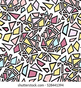 Vector seamless broken mosaic pattern
