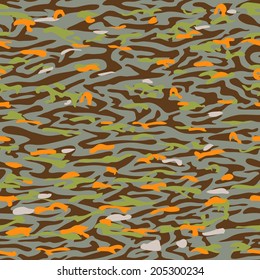 Vector seamless brown and orange colored camouflage pattern