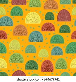 Vector seamless bushes and berries