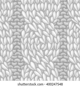 Vector seamless cable pattern. Six-Stitch and four-stitch cables (C6F and C4F). Left-twisting cables. Vector high detailed stitches. Can be used for web page backgrounds and invitations. 
