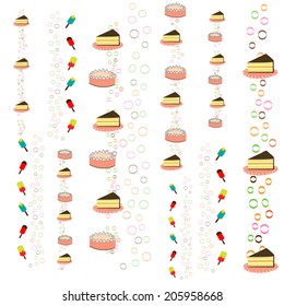 vector seamless cake and ice cream pattern 