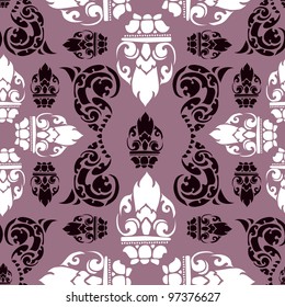 Vector seamless Cambodian floral pattern