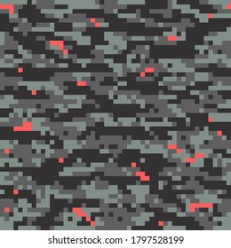 Vector seamless camo digital pixel tiger army fatigue pattern design