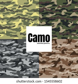 Vector seamless camo military army fatigue pattern design