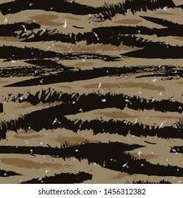 Vector seamless camo tiger stripe army fatigue pattern design