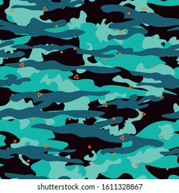 Vector seamless camo tiger stripe army fatigue pattern design