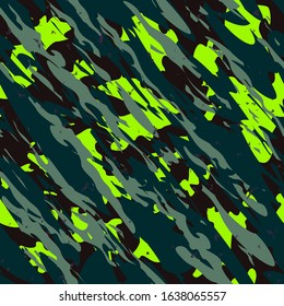 Vector seamless camo tiger stripe army fatigue pattern design
