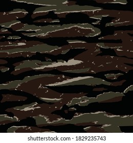 Vector seamless camo tiger stripe army fatigue pattern design