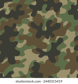 vector seamless camouflage pattern, army print, khaki texture, military army green hunting