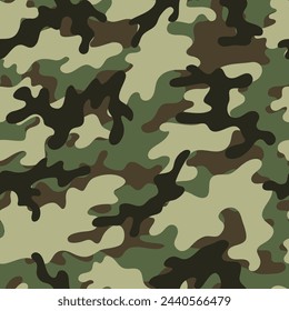 vector seamless camouflage pattern, army print, khaki texture, military army green hunting pattern