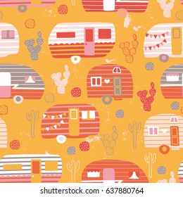 Vector Seamless Camping Pattern