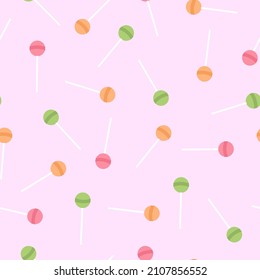 Vector seamless candies delicate pattern. Repeatable cute pink background - mosaic design