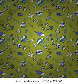 Vector. Seamless candies. Vector of sweets and candies.