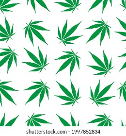 vectorial, impresión sin fisuras de cannabis en fondo blanco, impresión para ropa o impresión