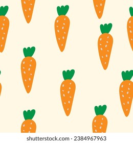 vector seamless carrot pattern. hand drawn pattern design.