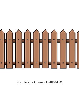 vector seamless cartoon brown fence