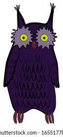 The vector seamless with cartoon owl