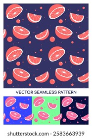Vector seamless cartoon pattern with oranges