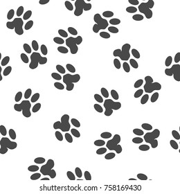 Vector Seamless Cat Animal Paw Pattern. Print of Paw Background