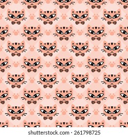 Vector Seamless Cat Background Pattern