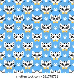 Vector Seamless Cat Background Pattern