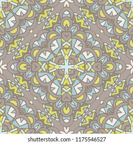 vector seamless ceramic tile design pattern background. flower mandala design surface.
