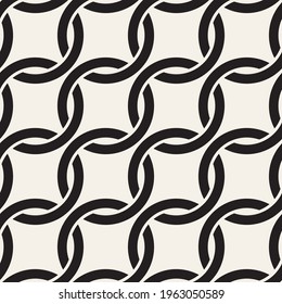 Vector seamless chain pattern. Modern stylish abstract texture. Repeating geometric tiles from interlocking rounded elements