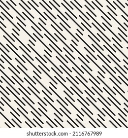 Vector seamless chaotic lines pattern. Repeating geometric dash elements. Stylish monochrome background design.