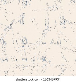 Vector seamless check pattern. Allover pattern. Ink grunge grid. Hand drawn seamless check pattern. Graphic background with ethnic tartan. Seamless check pattern background. Indigo and White