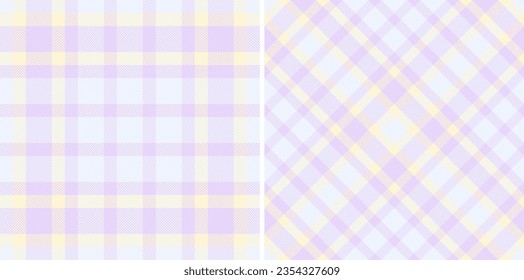 Comprobación transparente vectorial del patrón textil chapado con un tartán de tela de fondo en color crema.