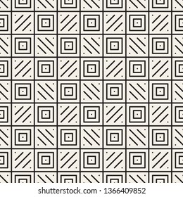 Vector seamless checker pattern. Geometric stripes decorative ornament. Simple thin lines background.