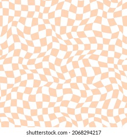 Vector seamless checkered pattern with optical illusion. Simple design for wrapping paper, wallpaper, textile, stationery.