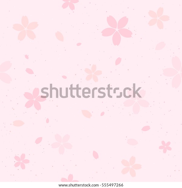 シームレスな桜のベクター画像 飛び散る花びらを持つピンクの桜の花 美しい粒状のテクスチャ背景 のベクター画像素材 ロイヤリティフリー