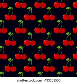 Vector seamless cherry pattern