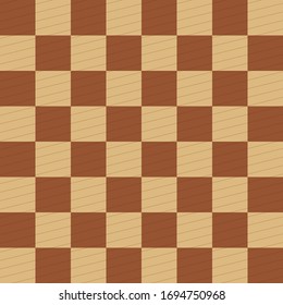 Vector Seamless Chess Pattern. Brown Checkered Background