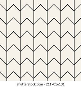 Vector seamless chevron lines pattern. Repeating geometric zigzag elements. Stylish monochrome background design.
