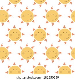 Vector seamless childish pattern with suns