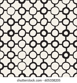Vector Seamless Childlike Pattern. Abstract Background With Brush Lines. Monochrome Hand Drawn Geometric Shapes Texture