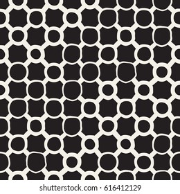 Vector Seamless Childlike Pattern. Monochrome Hand Drawn Geometric Shapes Texture