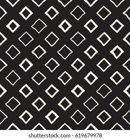 Vector Seamless Childlike Pattern. Monochrome Hand Drawn Geometric Shapes Texture