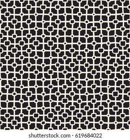 Vector Seamless Childlike Pattern. Monochrome Hand Drawn Geometric Shapes Texture