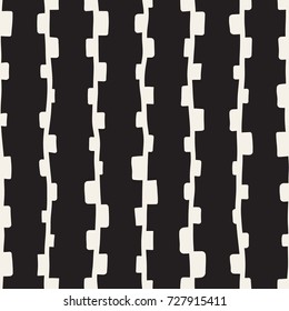Vector Seamless Childlike Pattern. Monochrome Hand Drawn Geometric Shapes Texture