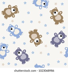 vector seamless children`s pattern background teddy bears