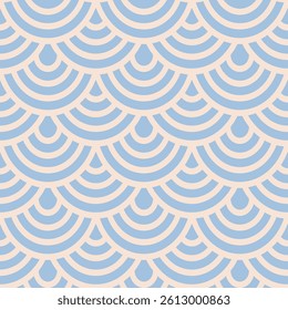 Vector seamless Chinese geometric abstract patterns. Vector of seamless wave retro pattern.