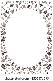 Vector seamless chocolate pattern. Food, cafe, trends, restaurant, sweet background. Design element for menus, restaurants, cafes, grocery stores, certificates and other uses.