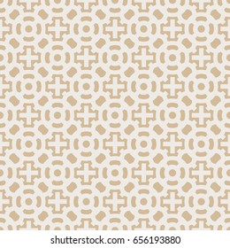 Vector seamless christian cross pattern. Isolated on beige background. 